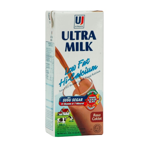 Promo Harga Ultra Milk Susu UHT Low Fat Coklat 250 ml - Shopee