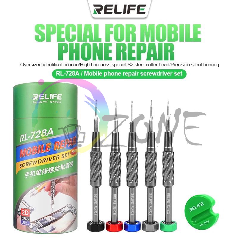 OBENG SET - MOBILE PHONE REPAIR SCREWDRIVER SET 6 IN 1 RELIFE RL-728A