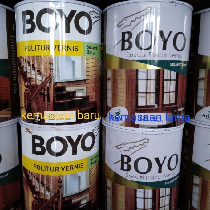 Sale Cat Kayu Politur Boyo 1 Liter Vernis Warna Solvent Base Termurah