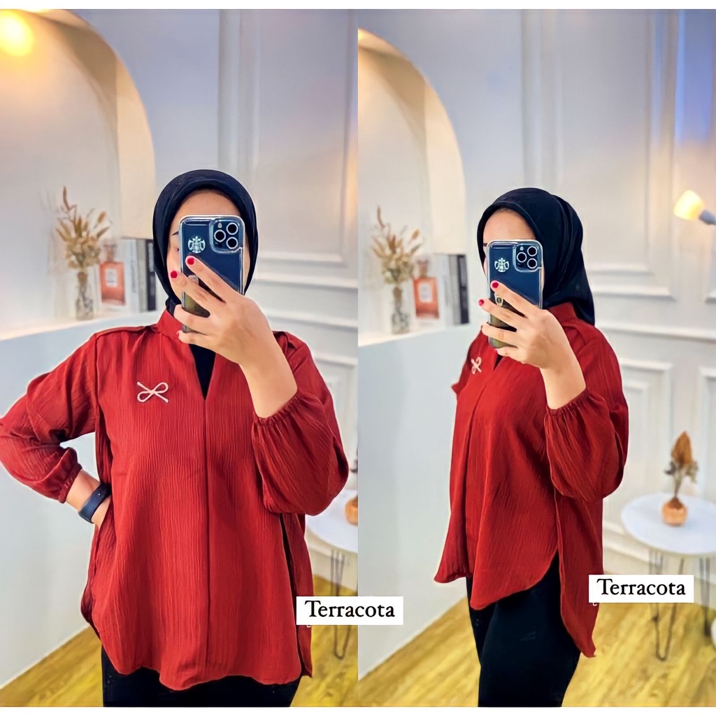 Blouse Wanita Korea Lady Crush Lengan Panjang | Kemeja Lady Crush Livia Shirt