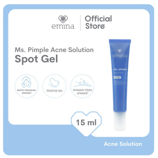 Emina Ms. Pimple Acne Solution Spot Gel 15 mL - Obat Totol Jerawat Tanpa Meninggalkan Bekas Noda