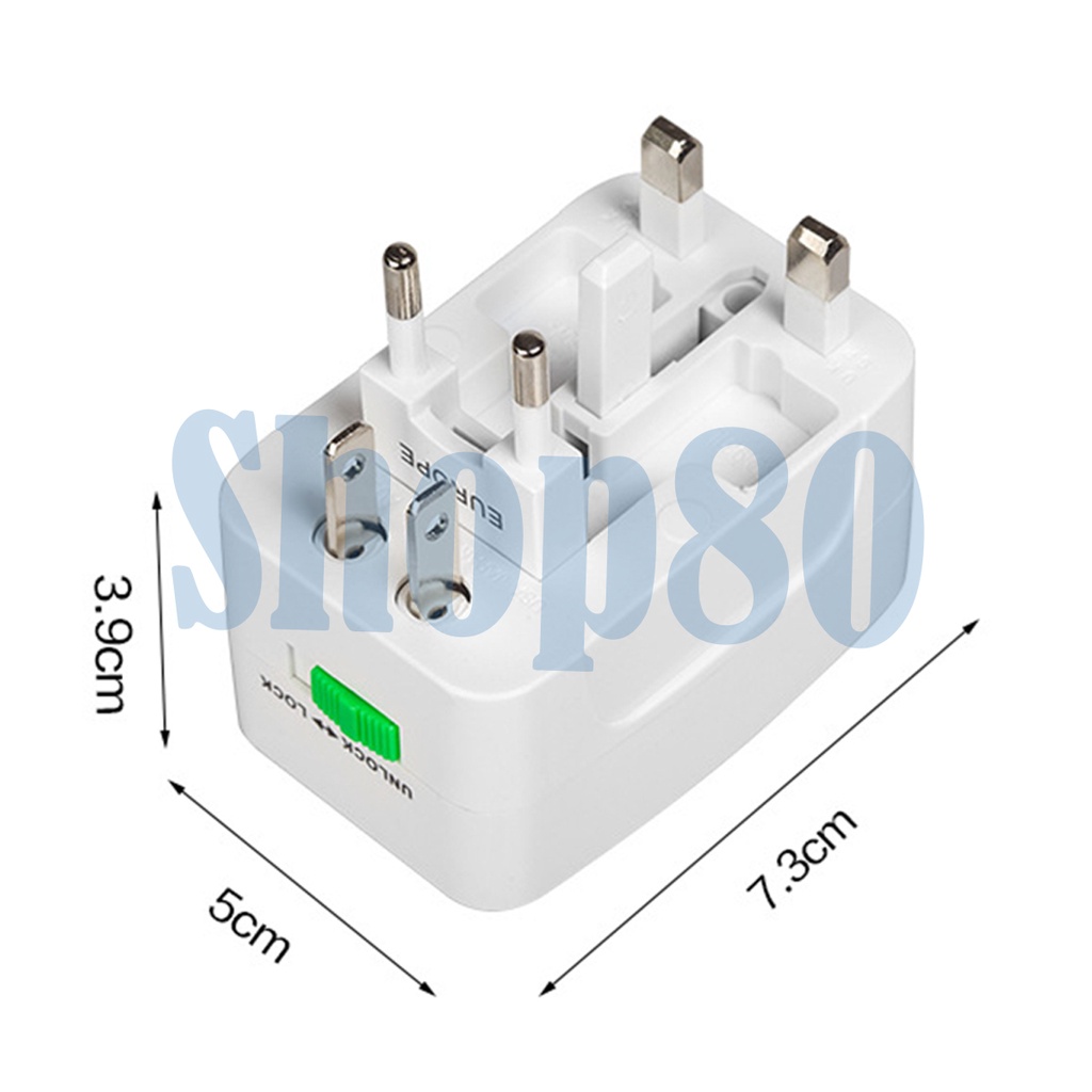 Universal Travel Adaptor International Plug Adapter Charger Traveling Converter Stop Kontak Colokan US UK EU AU