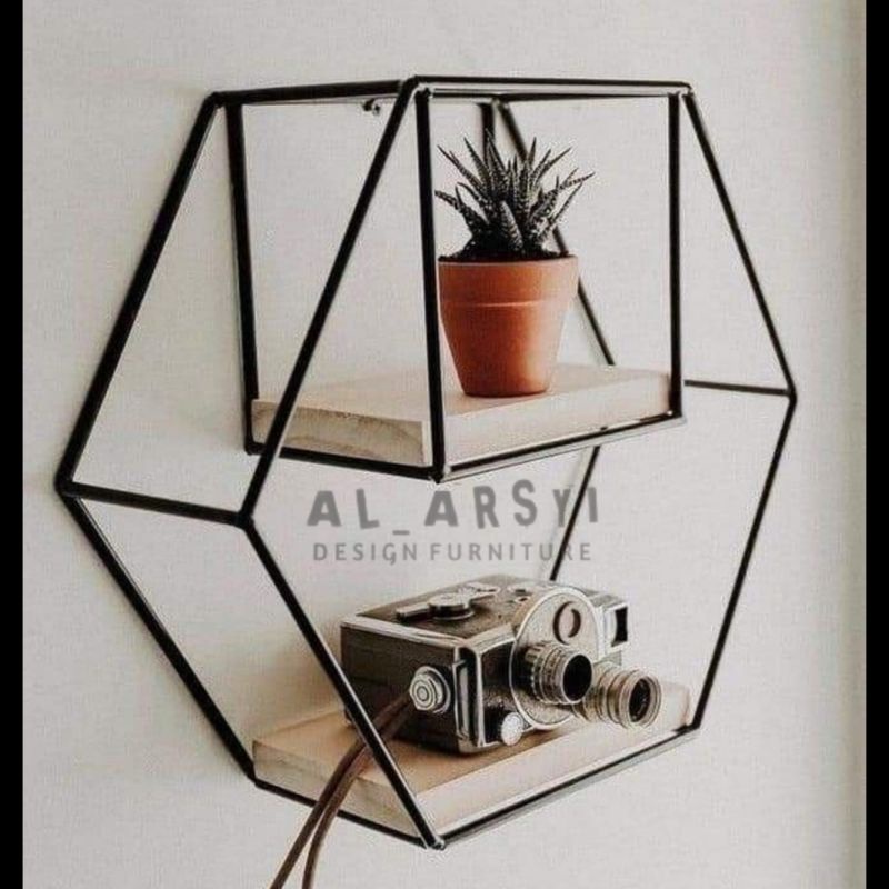 Rak dinding | rak Hexagonal | rak minimalis | rak minimalis