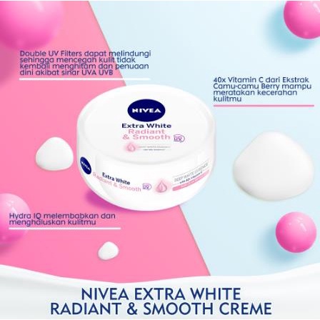 * NCC * Nivea Creme Soft Extra White Krim Pelembab Moisturizer Untuk Wajah Tubuh dan Tangan