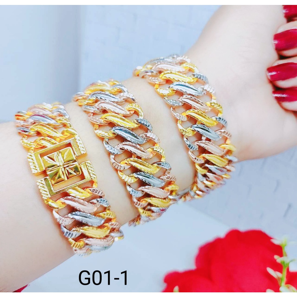 Gelang Xuping Terbaru Rantai Kombinasi Perhiasan Fashion G01(lebar20mm/25mm) 9999