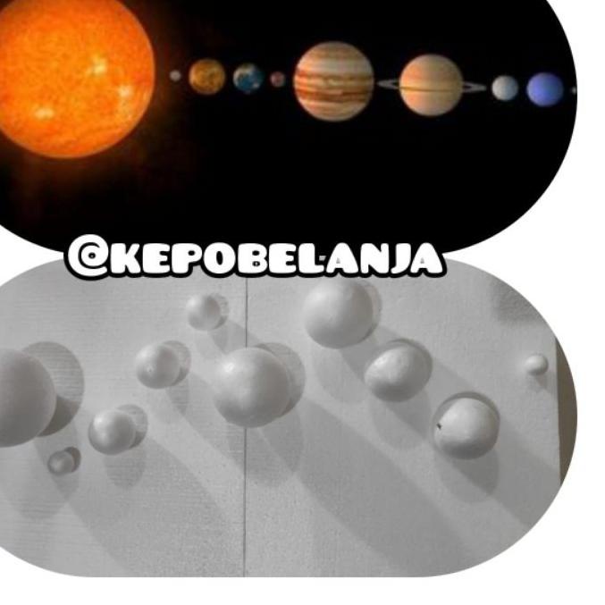 ➮ PROMO tugas Planet tata surya dari bahan bola gabus styrofoam spesial murah unik art craft sekolah