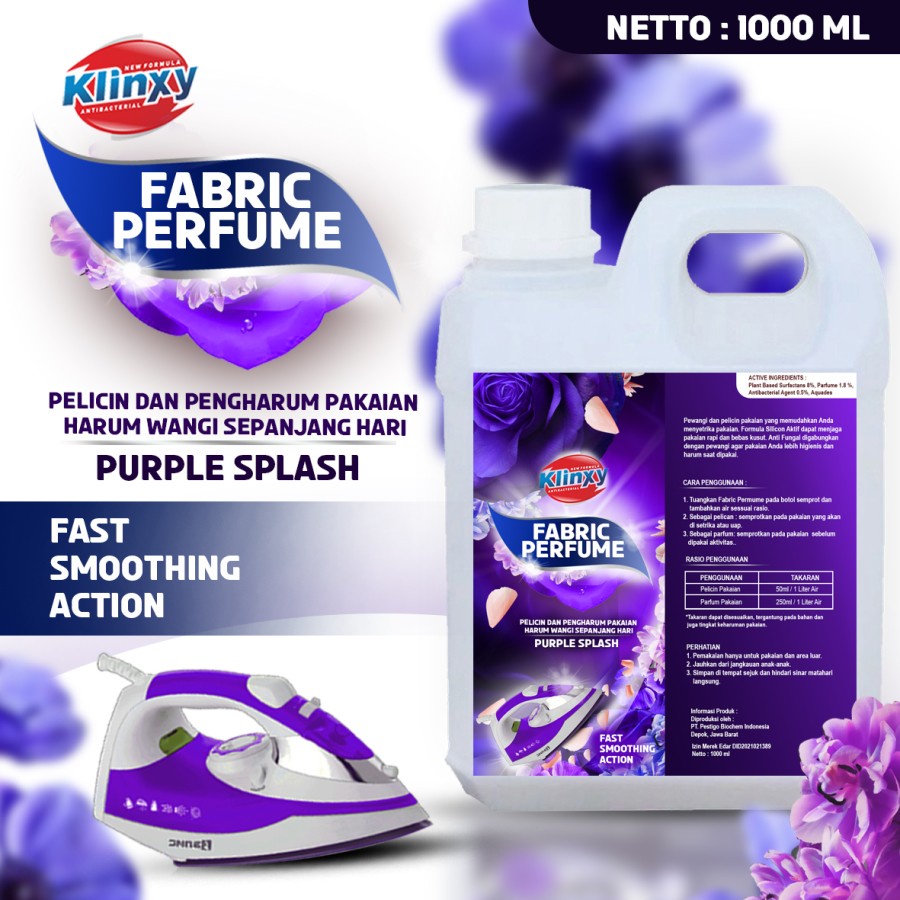 Fabric Parfume Pelembut Pakaian 1 Liter Pelicin dan Pengaharum Setrika - KLINXY