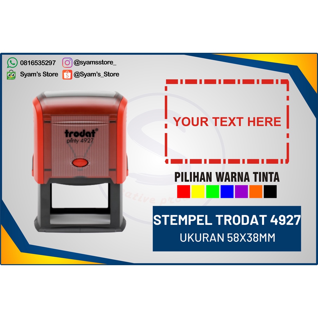 

Stempel custom TRODAT 4927, stempel legalisir, stempel logo perusahaan, stempel mengetahui, dll