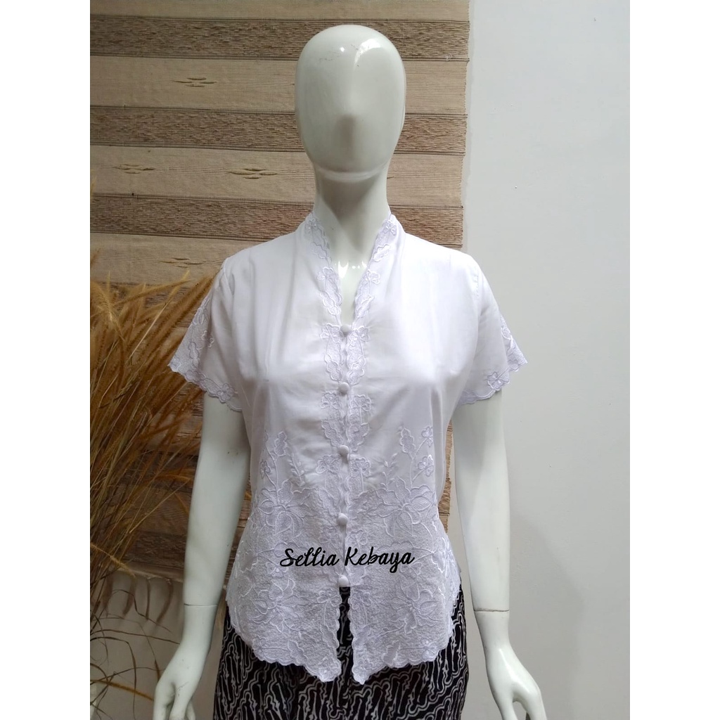 Kebaya Encim Modern Polos - Tangan Pendek