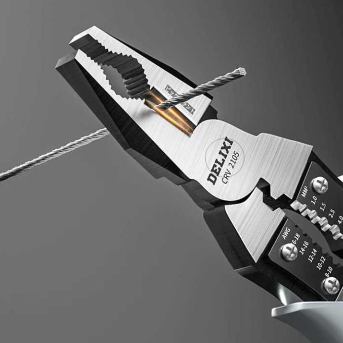 Delixi Tang Pemotong Kawat Crv Multifungsi Wire Cutter 9 Inch - 2105
