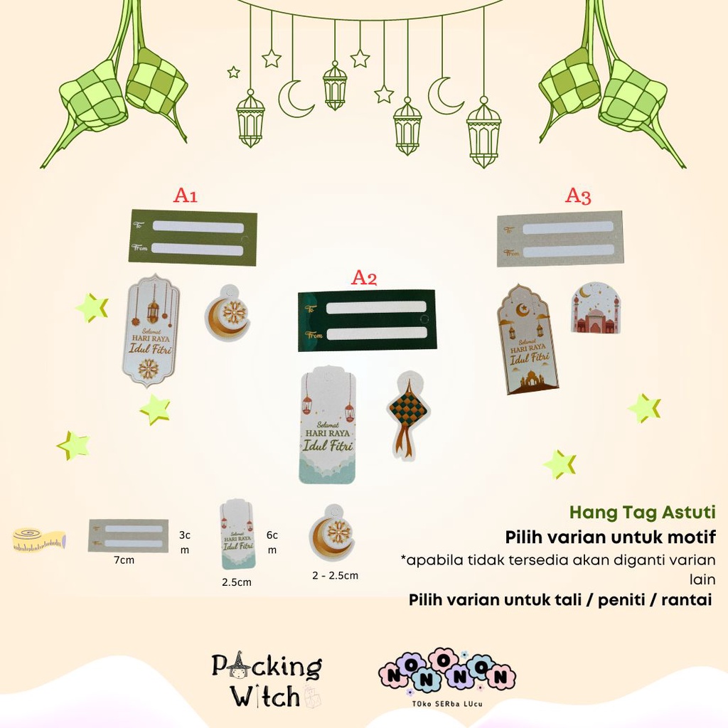 Hang Tag Sticker Toples Aksesoris Idul Fitri Lebaran Ramadhan