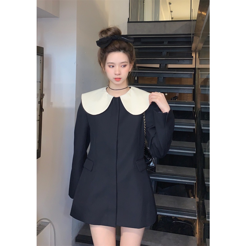 Red kumikumi small doll collar suit skirt dress women s autumn college style slimming and age-reducing short skirt