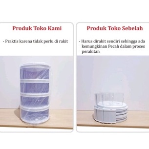 SS Rak Tudung Saji Portable Food Cover Tingkat Penutup Makanan Insulasi Tahan Panas Susun