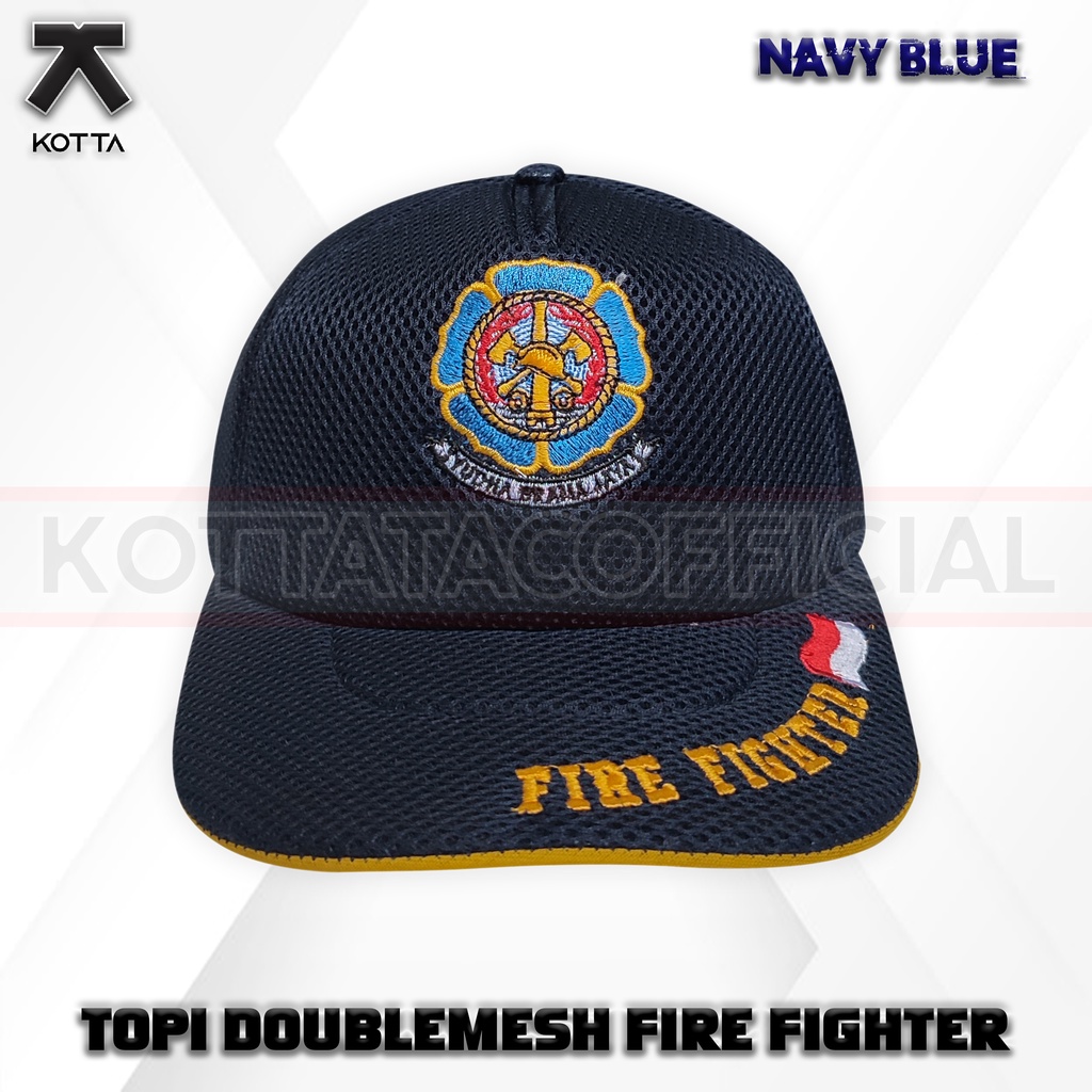 TOPI JALA DAMKAR NAVY - TOPI JARING DAMKAR LOGO - TOPI DAMKAR BORDIR LAMBANG - TOPI JALA FIRE FIGHTER NAVY - TOPI JARING FIRE FIGHTER LOGO - TOPI FIRE FIGHTER BORDIR LAMBANG