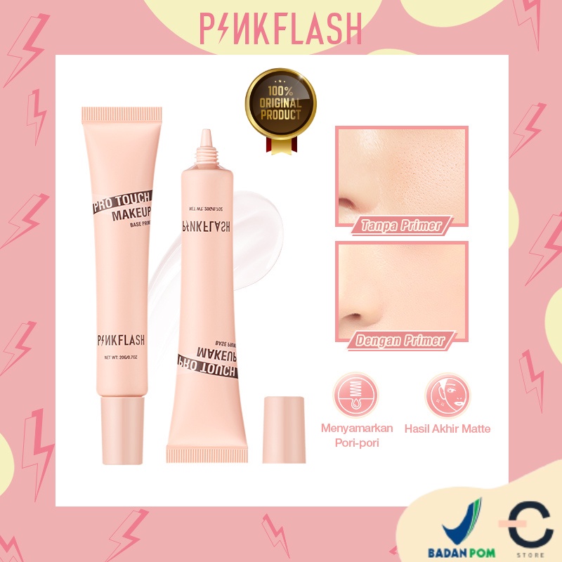 [ORI BPOM] PINKFLASH Pro Touch Pore Minimizer Primer Matte Poreless Smooth Fine Line Soft-focus Blurring Mattifying | Pinkflash Pro Touch Makeup Base Primer | Make Up Base | Tekstur Ringan Makeup Base Gel | PF-F12