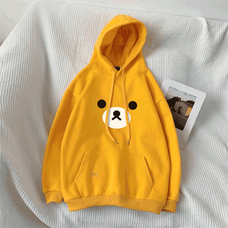 Parisdivarious Sweater Hoodie Jemper Bear Line Mata Bahan Fleece Size S - XXL (Pria &amp; Wanita)