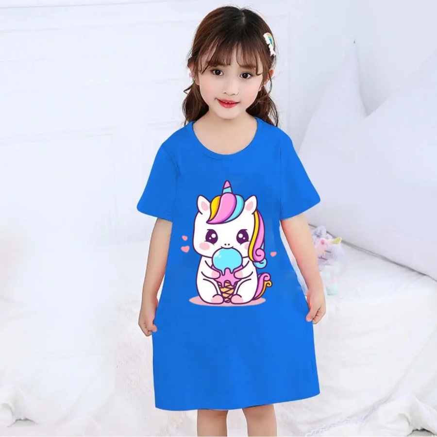 Lexander Daster Anak Perempuan 1 sampai 10 Tahun Dress Anak cewek karakter Blue Ball