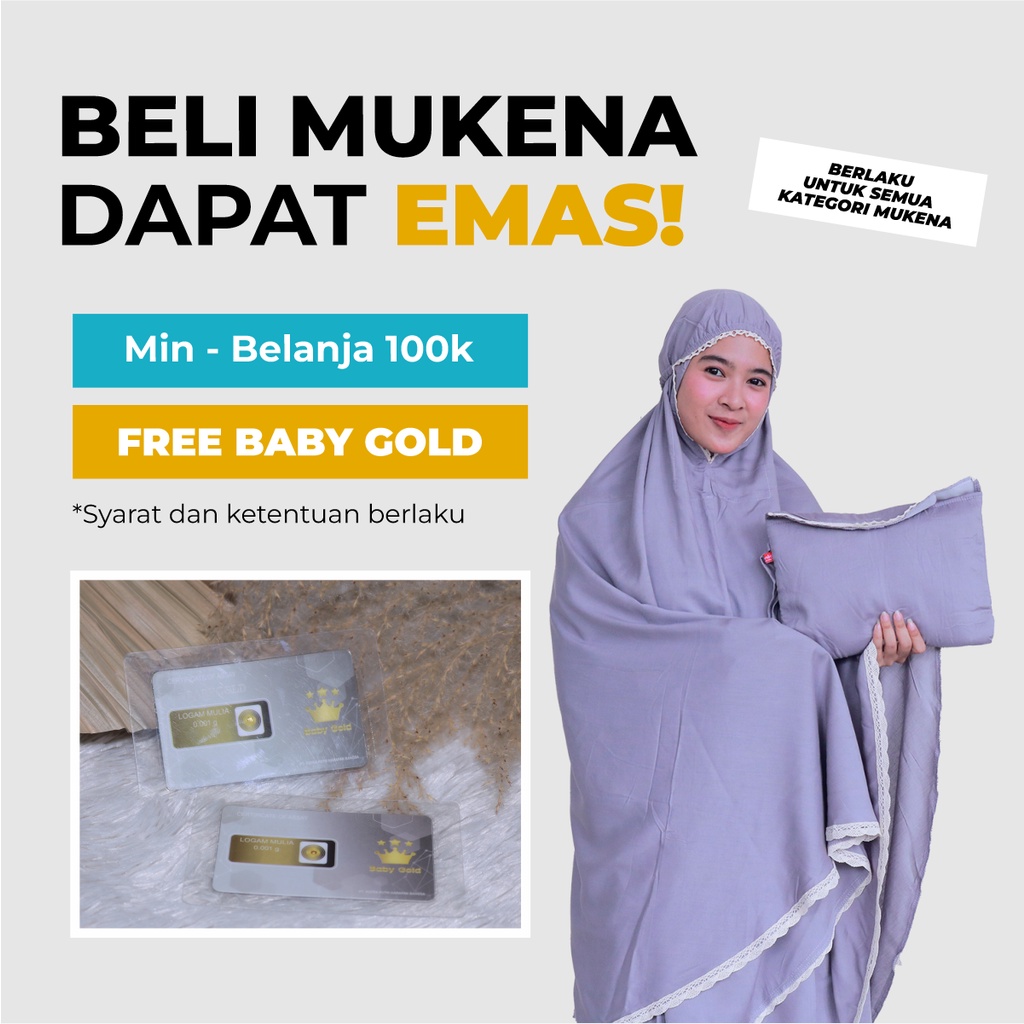 Mukenah Dewasa Polos Renda 2in1 I Mukena Travelling Dewasa Naura By Shamira