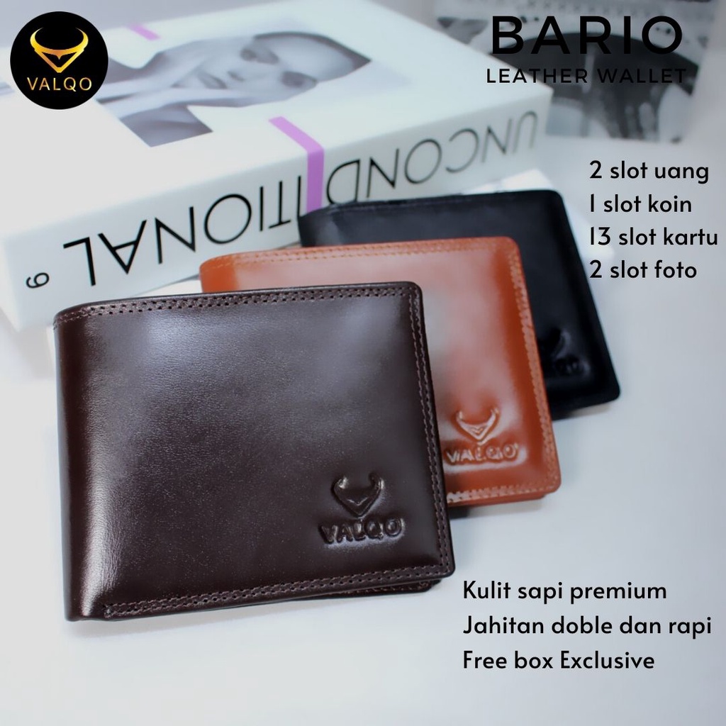 [VALQO] Dompet BARIO Kulit Sapi Pria Laki Cowok 13 Slot Kartu 2 Foto