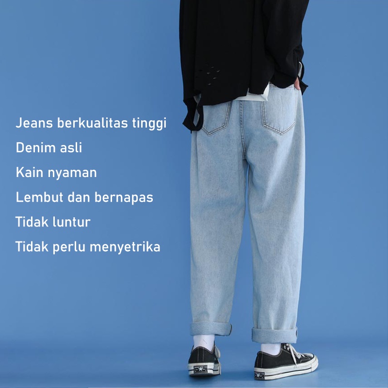 Celana pria jeans korean style celana panjang pria celana baggy pants celana longgar jeans hitam Model Kulot Oversize celana kasual pria celana panjang laki laki celana cowok kekinian terbaru 2023 celana jeans cowok Celana gombrang pria