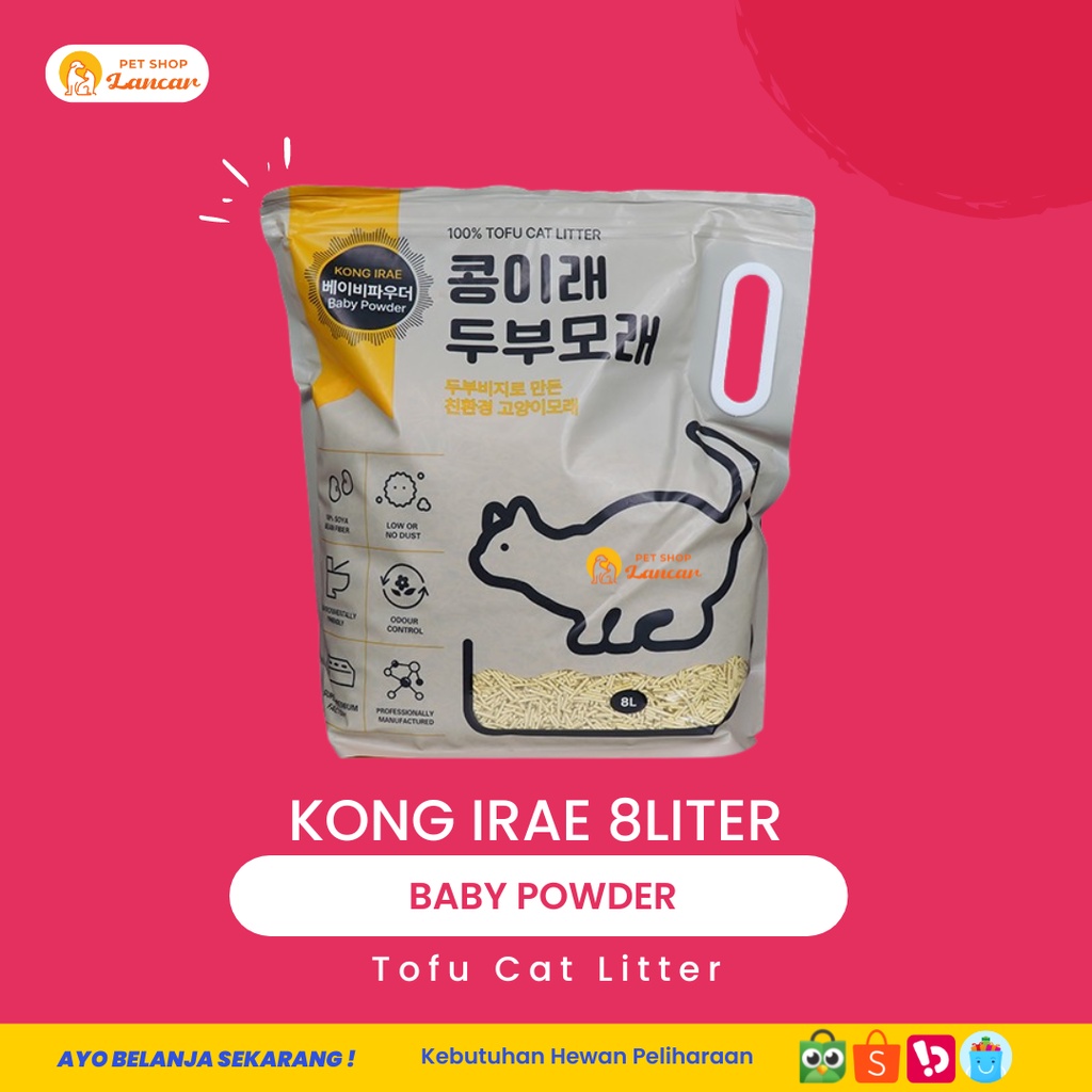 Kong Irae Ultra Clumping Cat Litter 8liter - Baby Powder