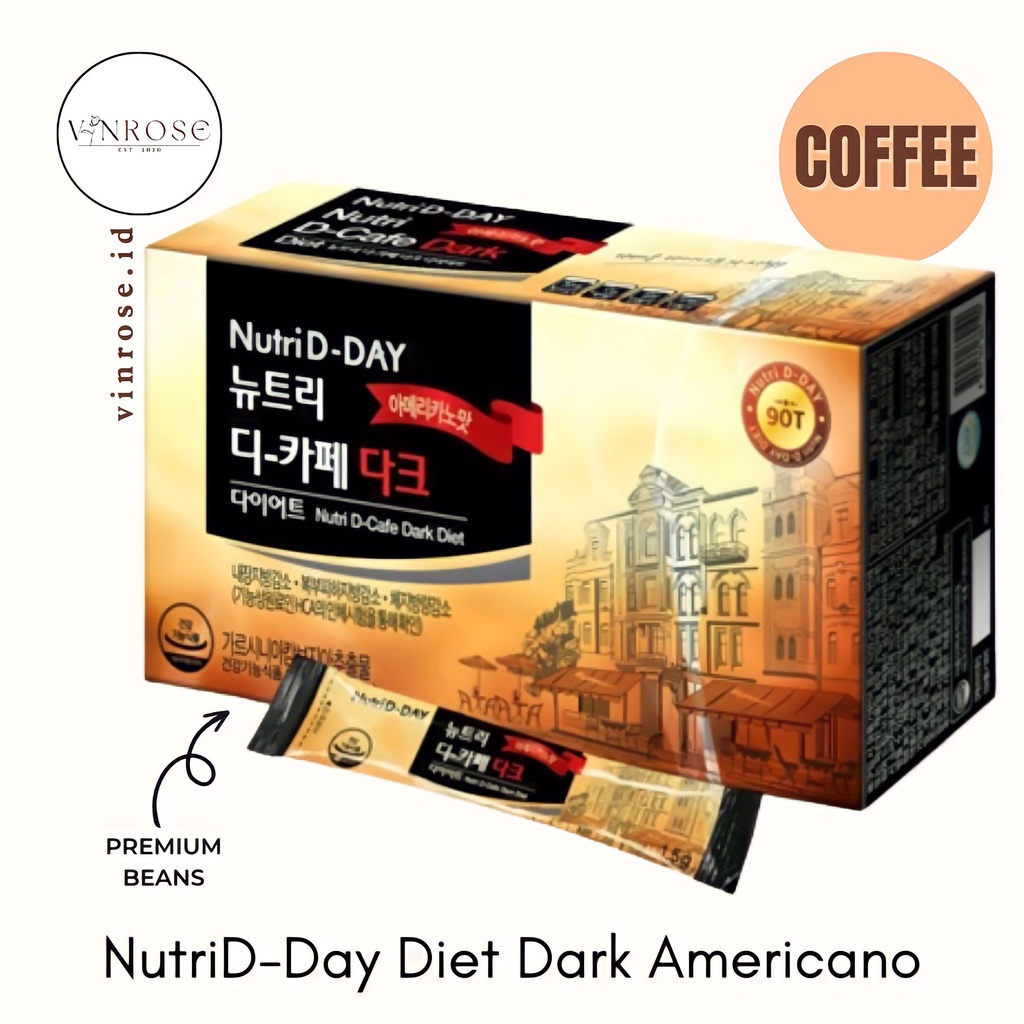 

NutriD-Day Diet Dark Americano Coffee Korea/ Kopi Diet Premium Sachet