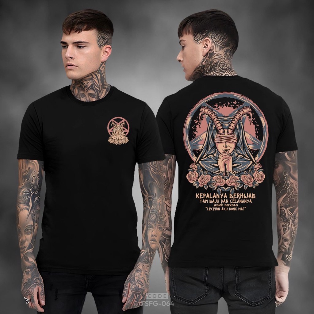 KAOS PLURALISME KAOS SATANIC KERUDUNG VOLT KAOS DISTRO PAKAIAN PRIA