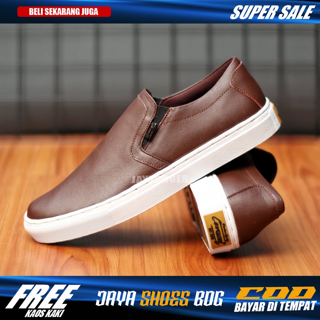 NEAR|Sepatu Formal Pria Kulit Asli Slip On Casual Santai Kerja Kantor Asli Original Distro