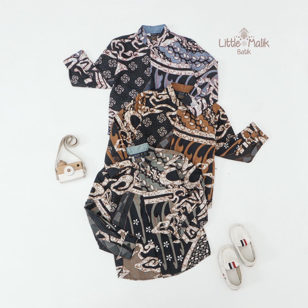 Kemeja Batik Anak Lengan Panjang By Little Malik Batik, Cap Solo