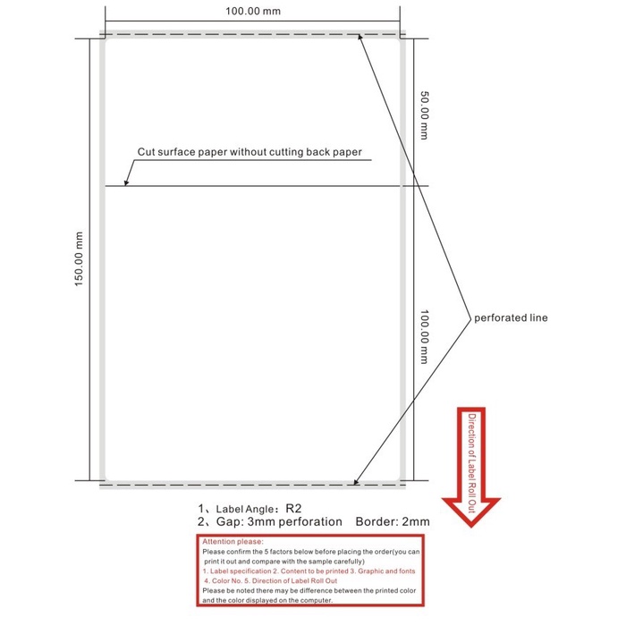 

LABEL JNT 100 X 150(97+53)KERTAS STICKER DIRECT THERMAL KARDUS - sticker ECO