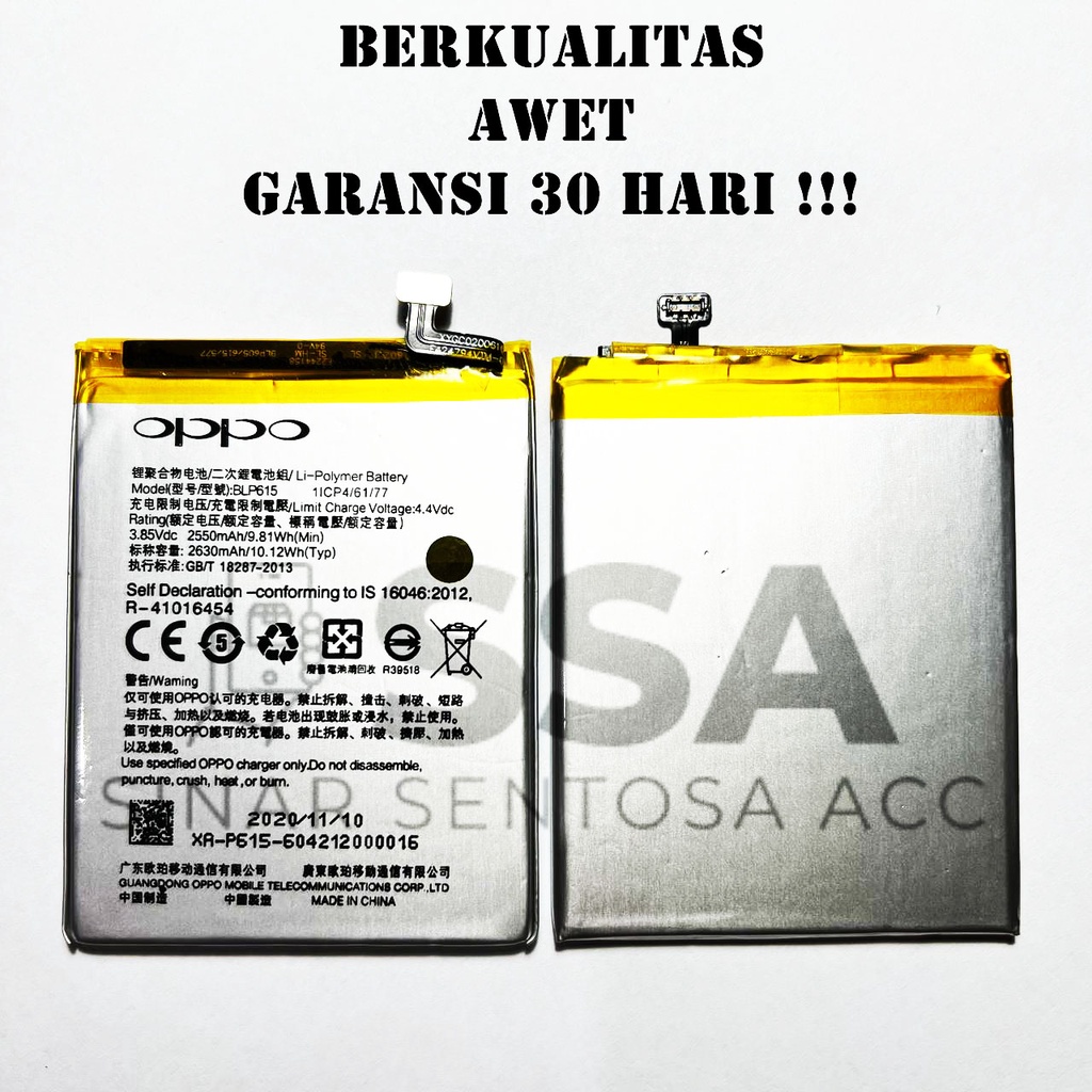 Baterai Original OEM Oppo A37 Neo 9 BLP615 BLP-615 Battery Batu Batre Batrei Batrai ORI HP Handphone Awer Garansi