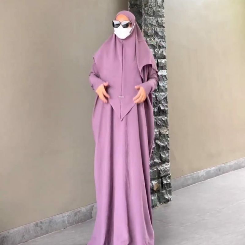 Set Gamis Abaya crincle airflow premium