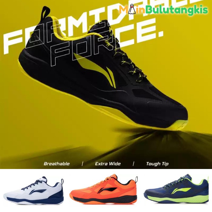 {MentariStore} Sepatu Badminton Lining Ultra Pro Original - 41 Black/Red Limited