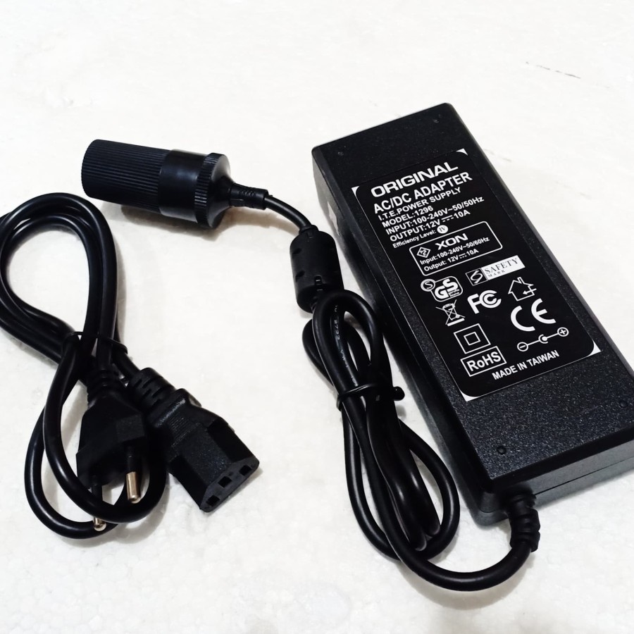 Adaptor 12v Volt 10a Ampere Vacum Cleaner Pompa Mobil Ke Colokan Listrik AC to dc 220v Original