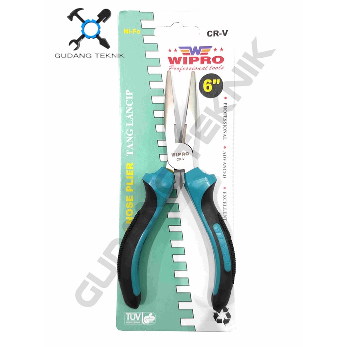 Tang Lancip Tangan 5&quot; 6&quot; 7&quot; 8&quot; WIPRO / Long Nose Pliers Tang Jepit Lancip 5 6 7 8 Inch Gagang Karet WIPRO
