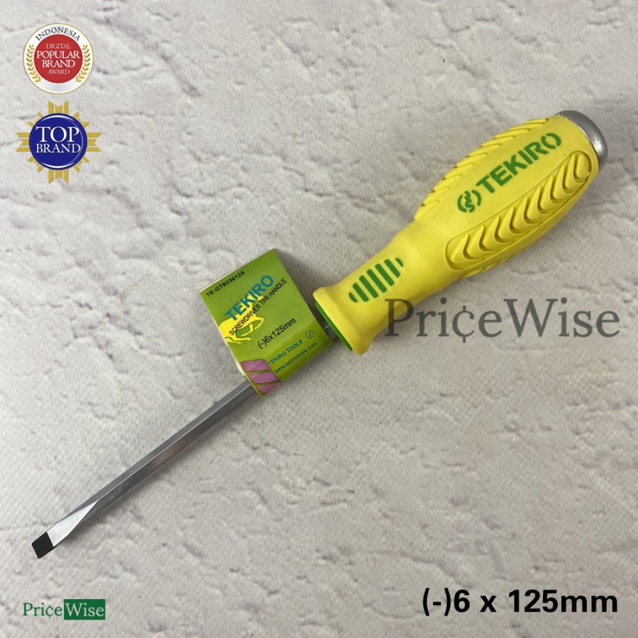 Obeng Ketok TPR Minus 6 x 125 mm 5" Tekiro / Screwdriver TPR Handle