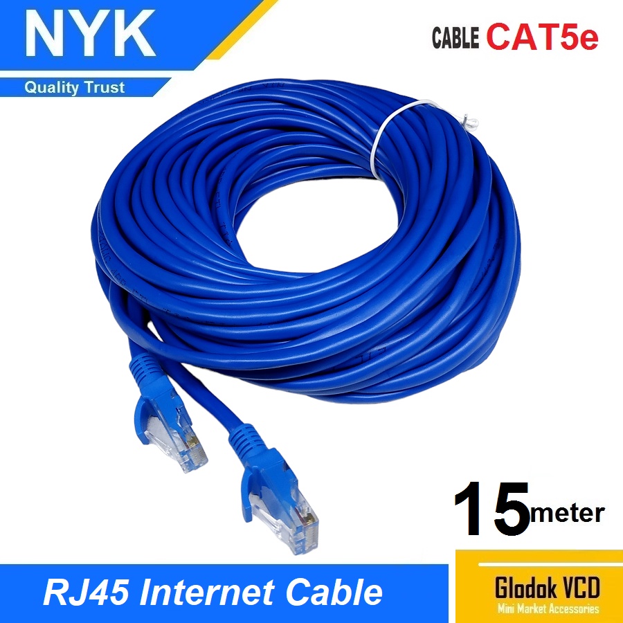 NYK Cat5 15m Ethernet Network Cable / Kabel LAN UTP CAT5e