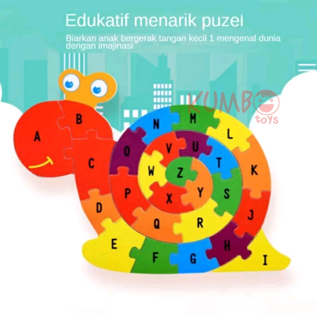 Mainan Edukasi Puzzle Kayu Shape Mix Warna Alphabet Bentuk Hewan Transport Jigsaw