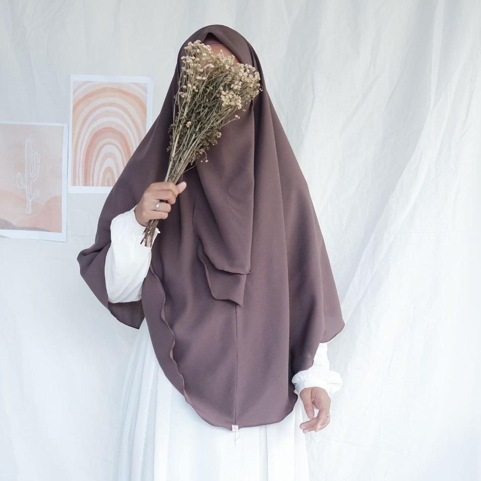 LANGSUNG ATC Khimar instan oval set cadar tanpa pet / French khimar segiempat instan oval free cadar