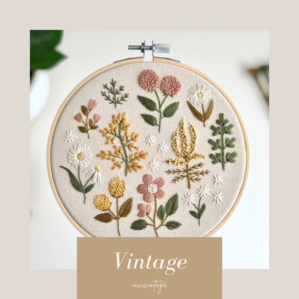 (15cm) Embroidery Kit HEMAT / Paket Sulam Berpola untuk Pemula / Paket Sulam Tangan / DIY Menyulam K