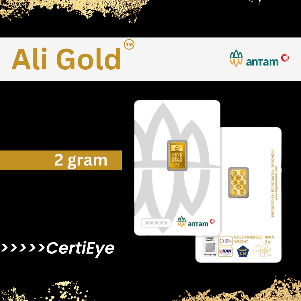 Logam Mulia Antam 2 gram CERTIEYE Emas Murni