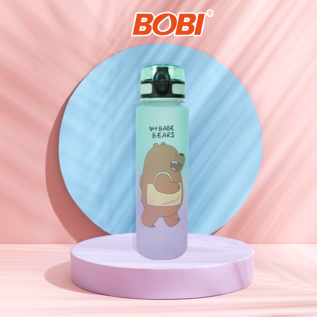 Botol Air Minum Motivasi 900ml kode BZ-268-2 / Botol Minum Viral Warna Gradasi / Botol Minum + Sticker Lucu Bobi