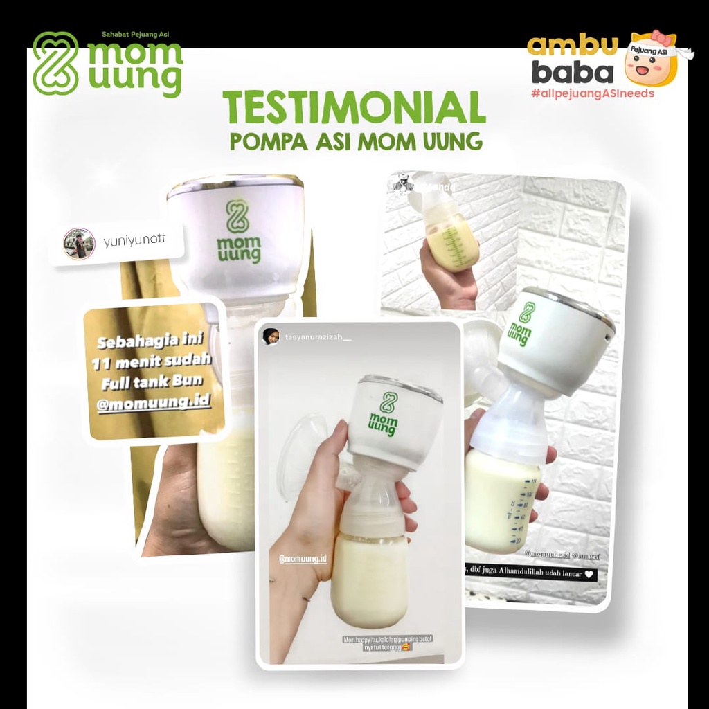 Pompa Asi Mom Uung Momuung Electric Breast Pump Single Pump Murah Lembut Silent