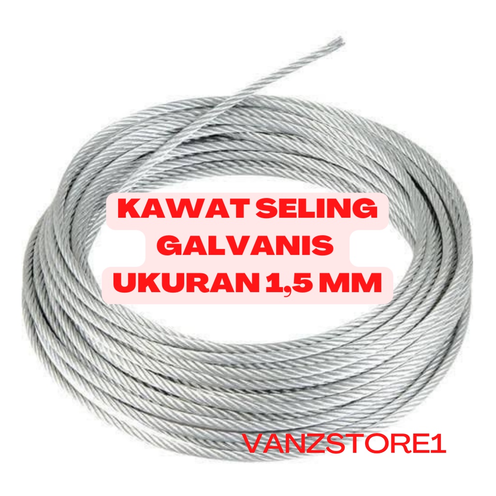 Kawat Seling Galvanis 1,5 mm / Wire rope 1,5mm