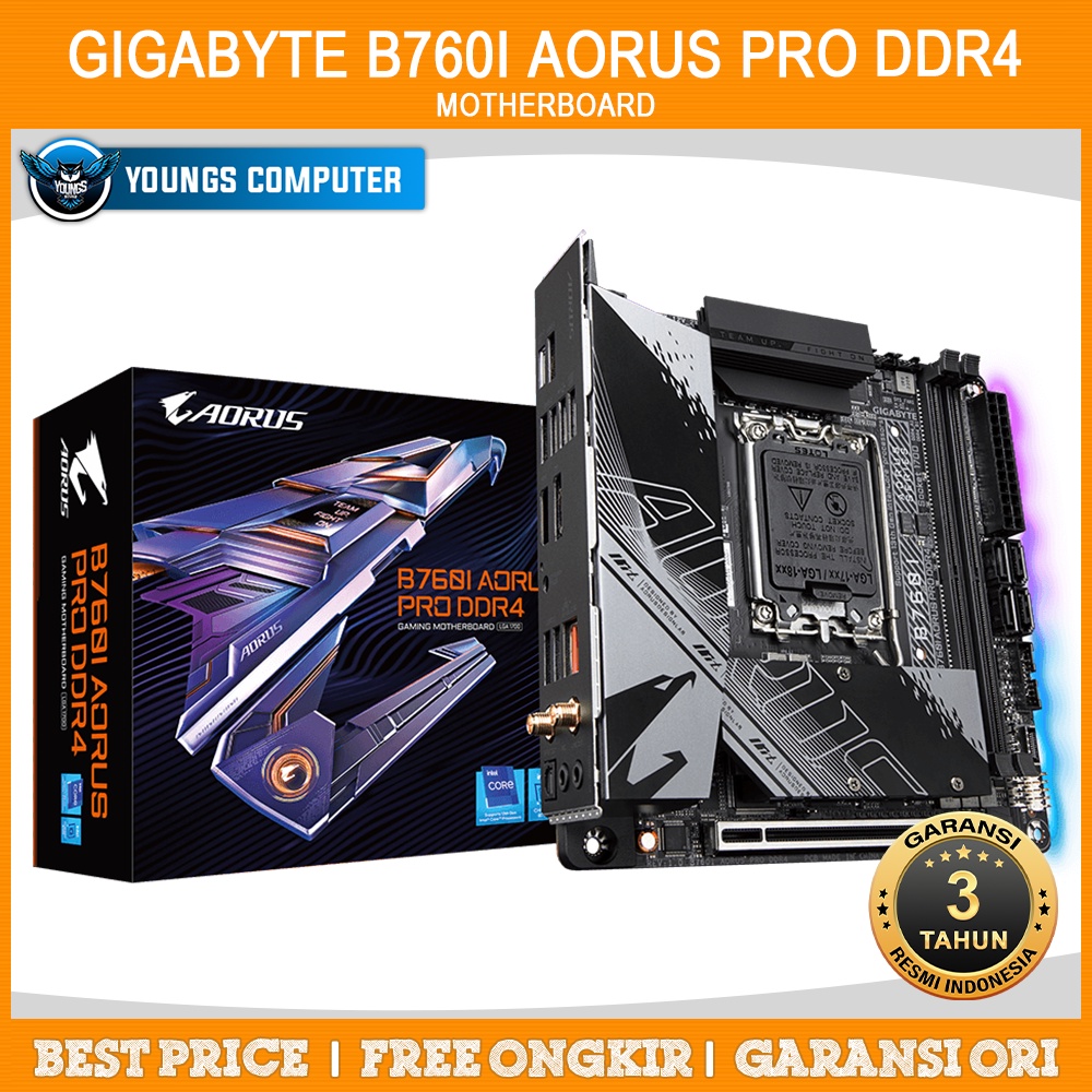 GIGABYTE B760I AORUS PRO DDR4 ITX | MOTHERBOARD INTEL B760 LGA1700 ITX