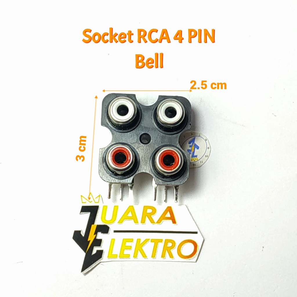 Socket RCA 4 PIN Bell | Papan Socket / Lubang Socket Input RCA 4 PIN Bell-Terminal RCA