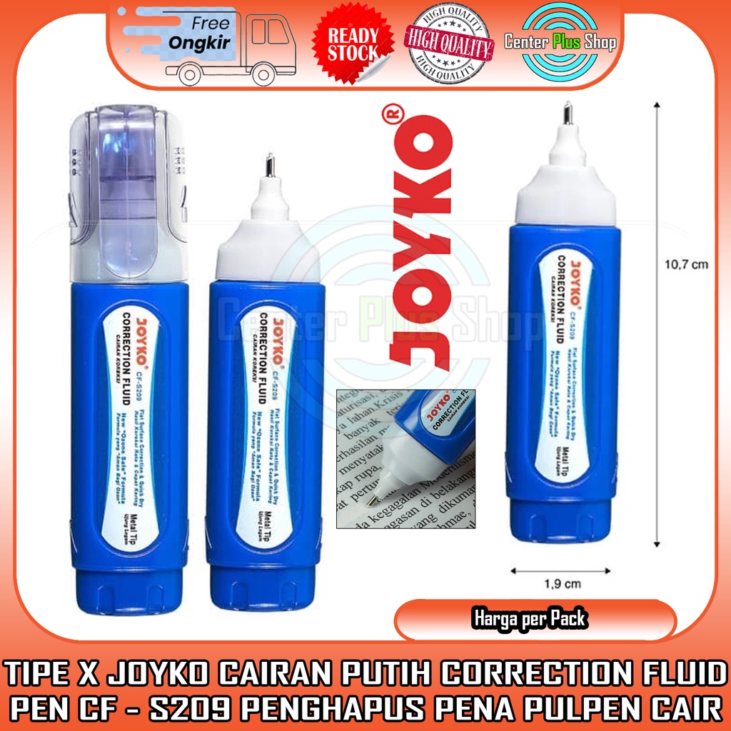

CORRECTION FLUID TIPE X TIPEX TIP EX JOYKO CF - S209 PER PACK 12 PCS CAIRAN PUTIH CAIR PENGHAPUS PENA PEN PULPEN LANCIP CEPAT KERING PERLENGKAPAN SEKOLAH ALAT TULIS BELAJAR ATK KANTOR MENGHAPUS MENGHILANGKAN BOLPEN BALLPOINT STATIONARY ERASER