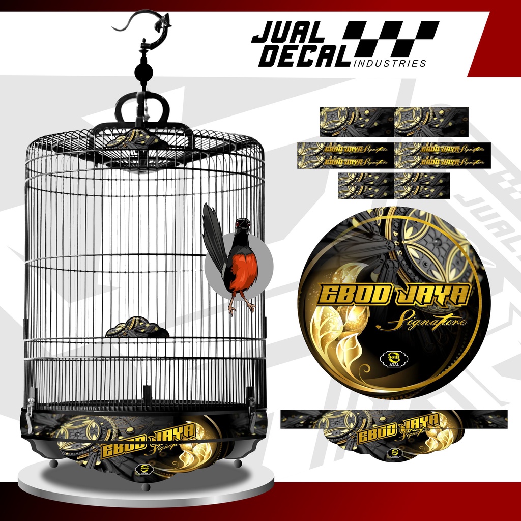 Decal Sangkar Murai Stiker Sangkar Murai Ebod Signature no 1 2 3