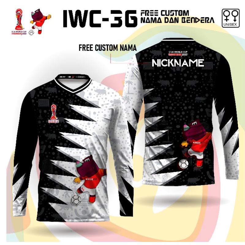 BAJU PIALA DUNIA U20 INDONESIA JERSEY SUPORTER PIALA DUNIA U20 INDONESIA LENGAN PANJANG IWC