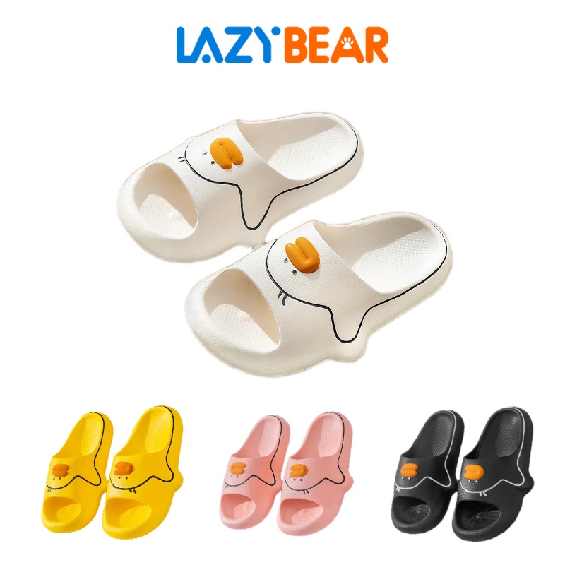 Lazy Bear Sendal Jelly Wanita / Sandal Slip On PVC /Sandal Lucu Duck / H31 Sendal Wanita Kekinian / Rumah  Slipper / Korea Soft Rubber Non Slip